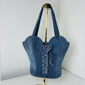 Denim Corset-Style Women's Bag